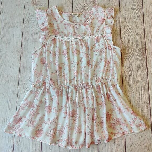 Parallel Skies floral ruffle sleeveless top sz S - Picture 1 of 7